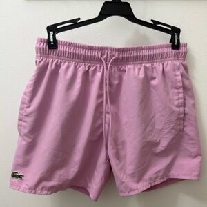 Lacoste Pink Swim Trunks Quick-Dry Elastic Waist mens size small